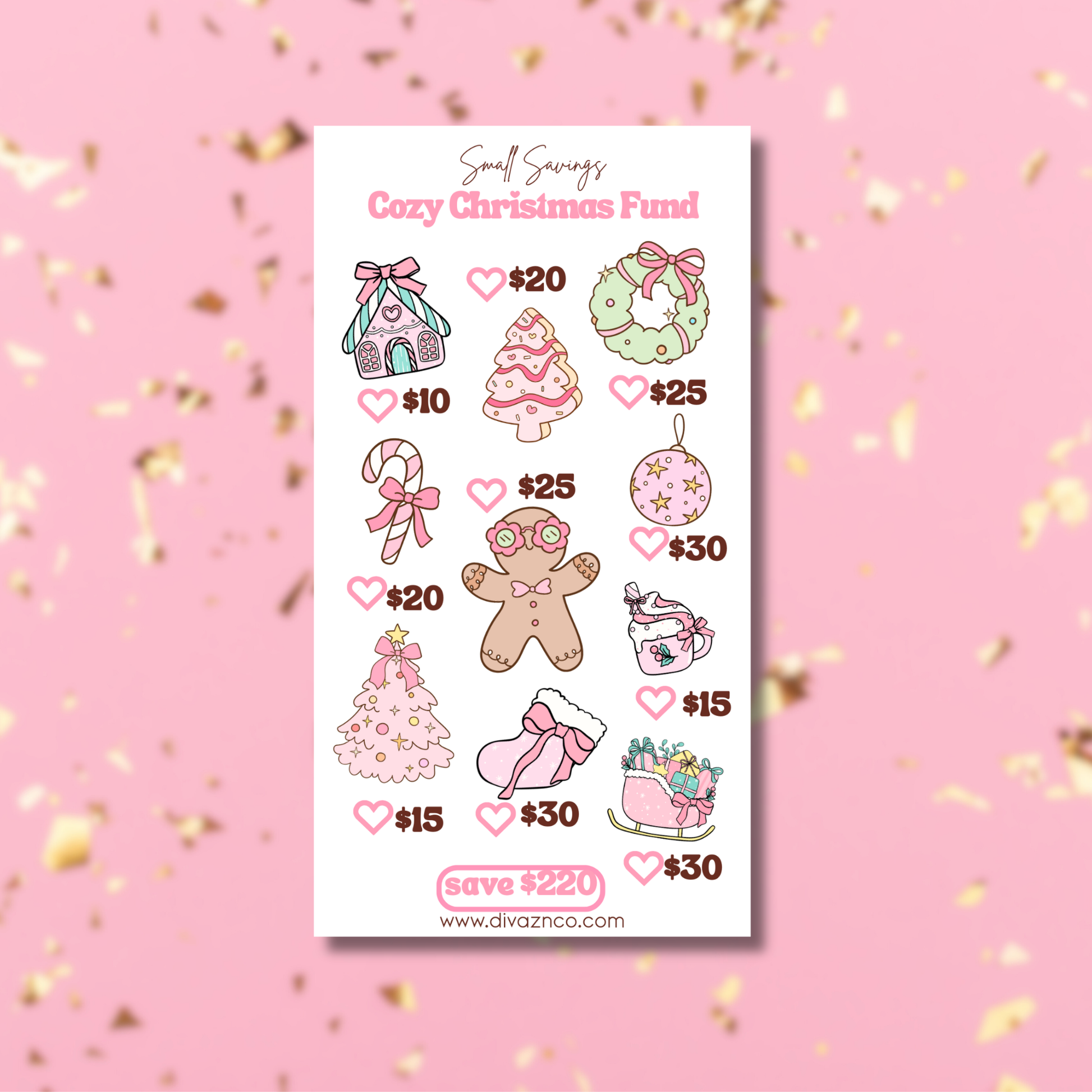 Cozy Christmas Fund Savings Challenge